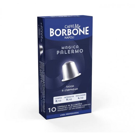 BORBONE BOX NESPRESSO ALLUMINIO 10X10 MAGICA PALERMO