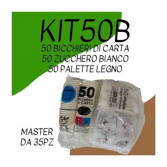KIT ECO 50PZ ZUCCHERO BIANCO IMBUSTATO