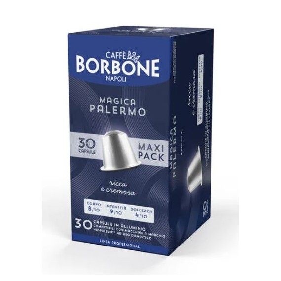 BORBONE BOX NESPRESSO ALLUMINIO 90 MAGICA PALERMO